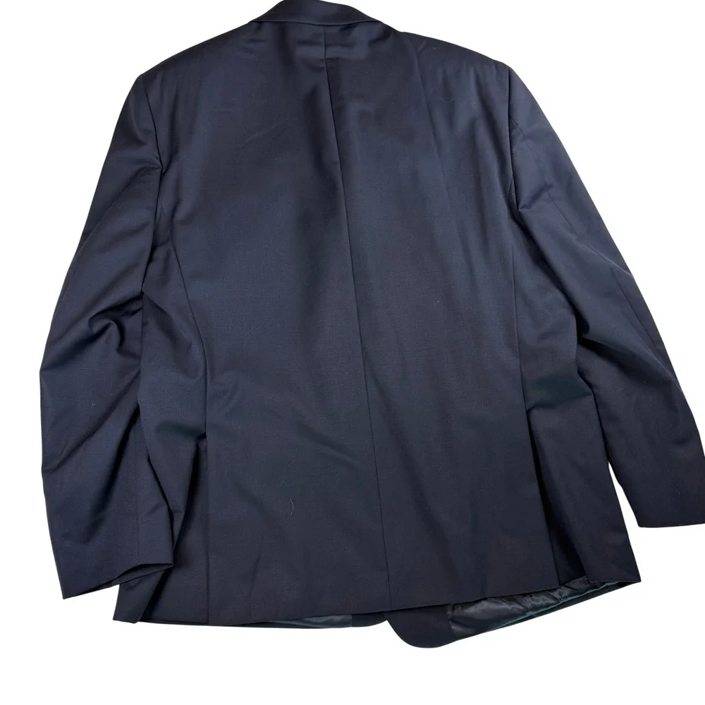 Lauren Ralph Lauren Mens 50L Navy Blue 100% Wool Natural Stretch Sport Coat